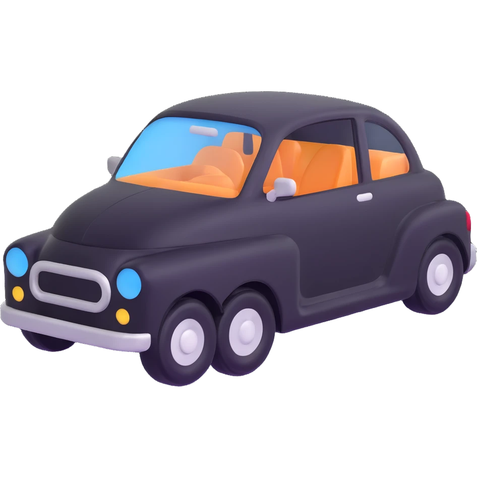 elegant solid car icon with a transparent protective film, refined and smooth design emoji