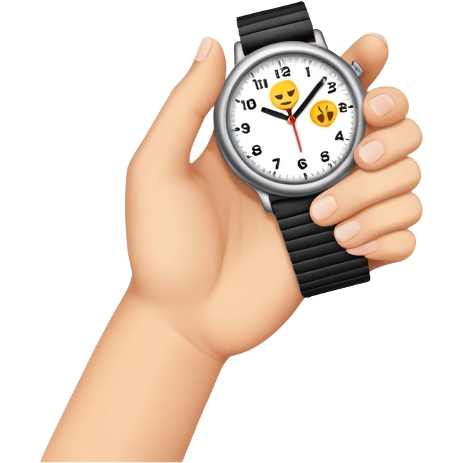 hand tapping on watch emoji
