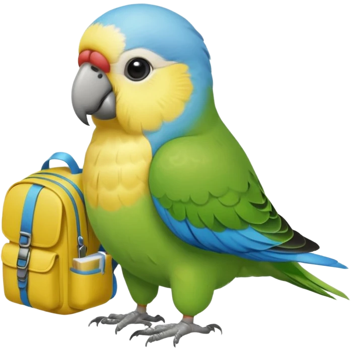Parakeet with backpack emoji