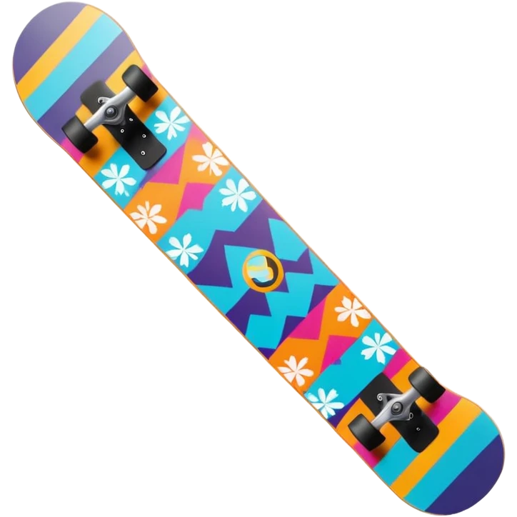 colorful patterned snowboard emoji
