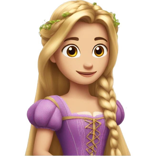 Rapunzel con una corona emoji