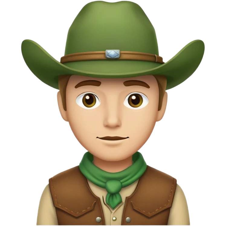 Cowboy wearing a green hat emoji