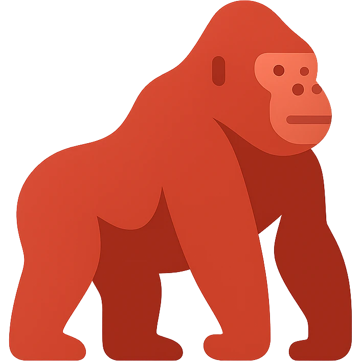 red ape, minimal style, flat colors emoji