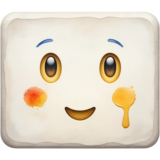 Watercolor white canvas emoji