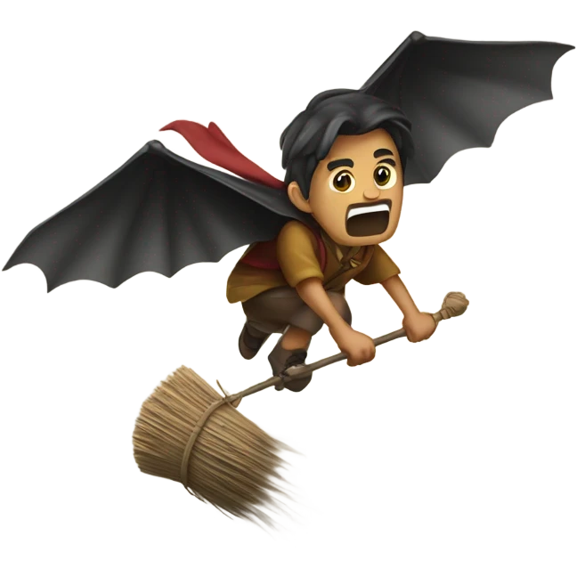 Flying on a broom and catching snitch emoji