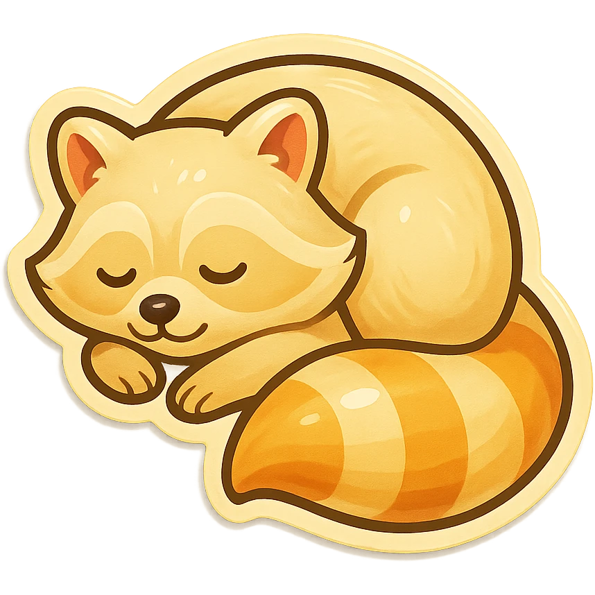Very Light Blonde raccoon sleeping  emoji