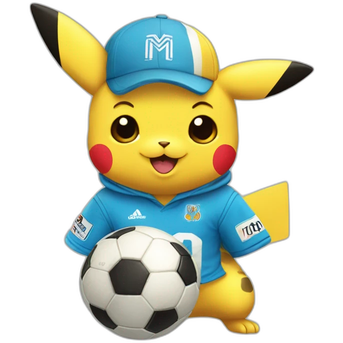 Pikatchu-soccer-fan-Marseille emoji