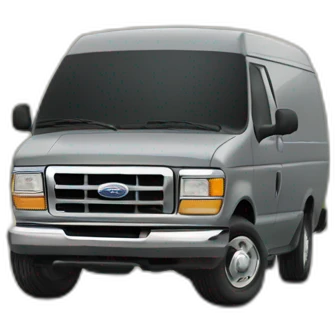Ford Gray Van on the road emoji