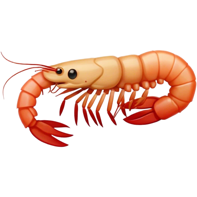 Shrimp with mouth stapled closed emoji