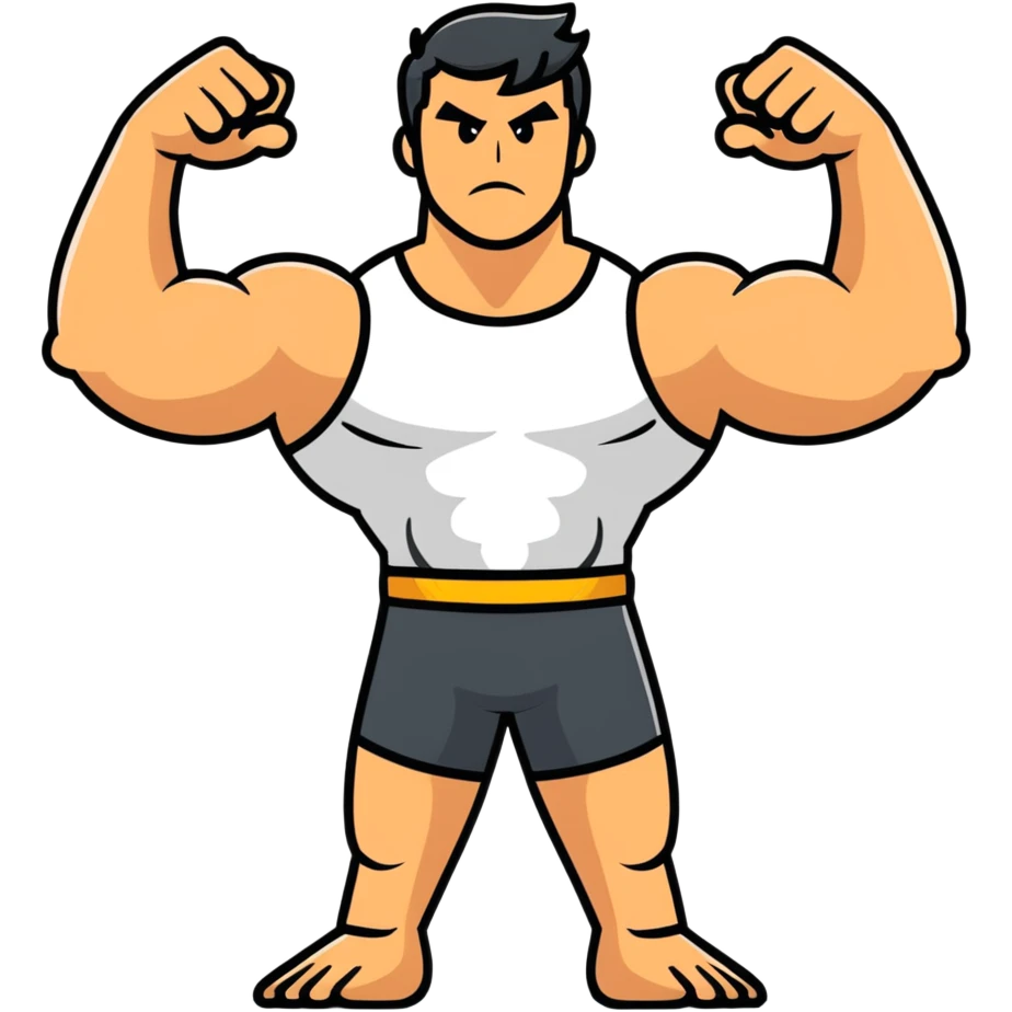 Man flexing muscles showing off emoji