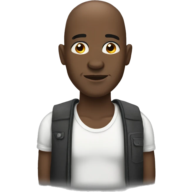 Black bald guy emoji