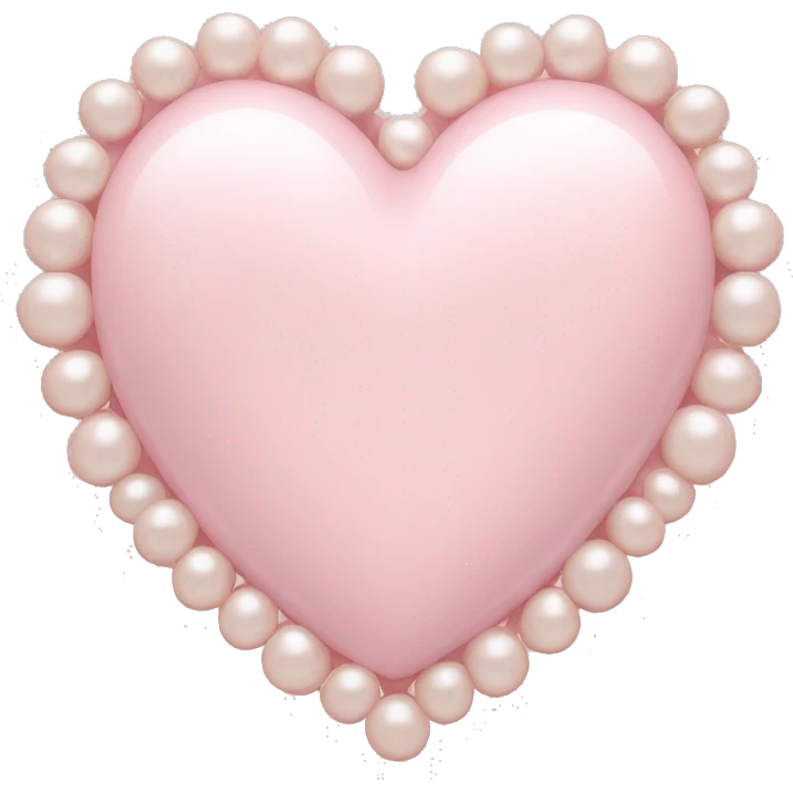 Pale pink heart with pale pink pearls around it  emoji