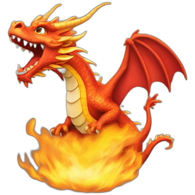 Dragon chinois qui crache du feu emoji