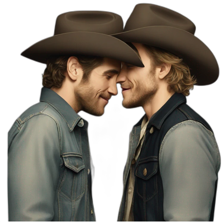 Jake gyllenhaal and heath ledger cowboys kissing emoji