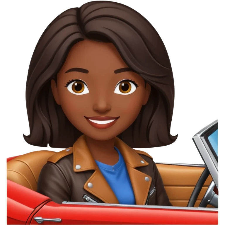 Classic mustang dark women sitting in emoji