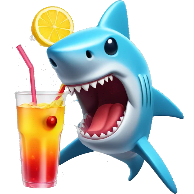 Gummy shark with a drink emoji