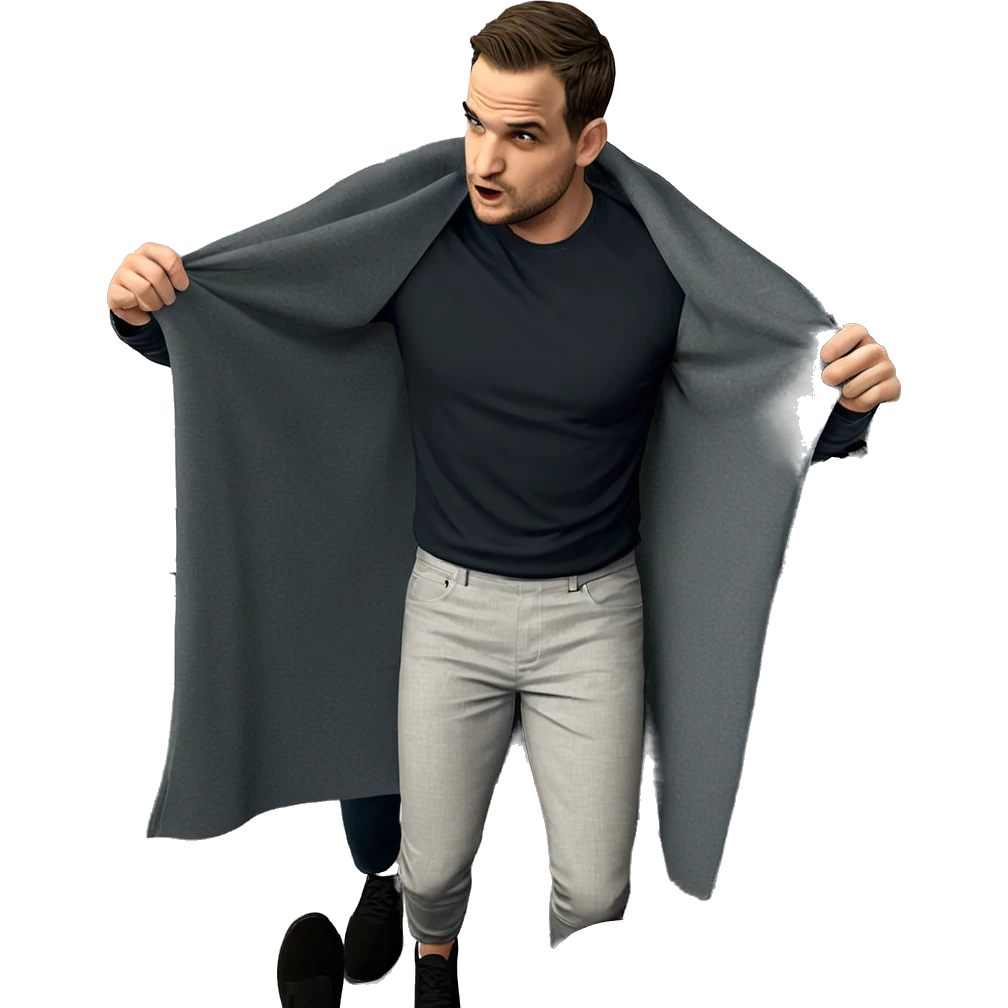 solo male in indoor setting emoji