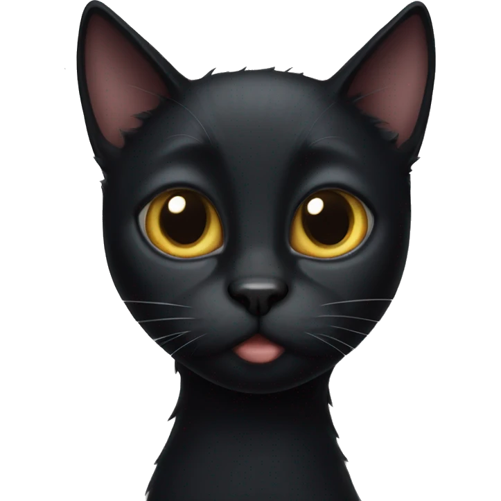 realistic, unnerving black cat named tony emoji