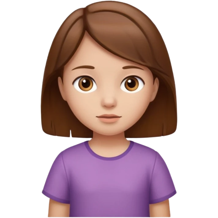 A little girl with brown hair standing  emoji