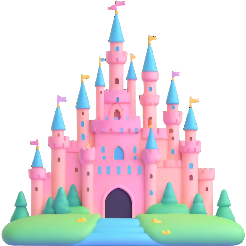 fairytale castle with pastel colors emoji