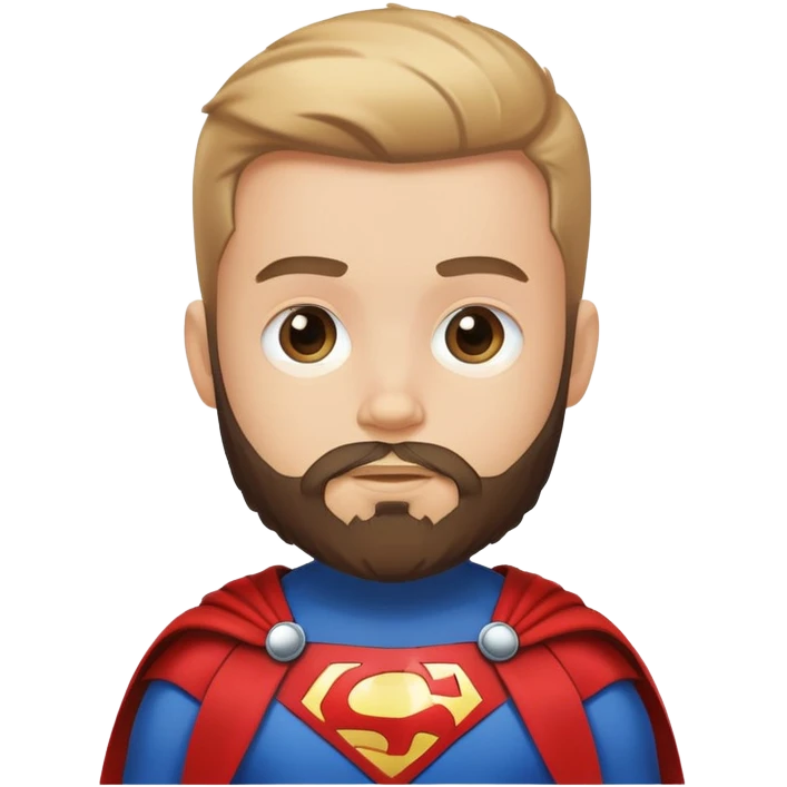 kid with beard wearing homemade superhero costume emoji
