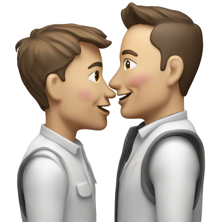 Elon Musk kissing Elon musk emoji