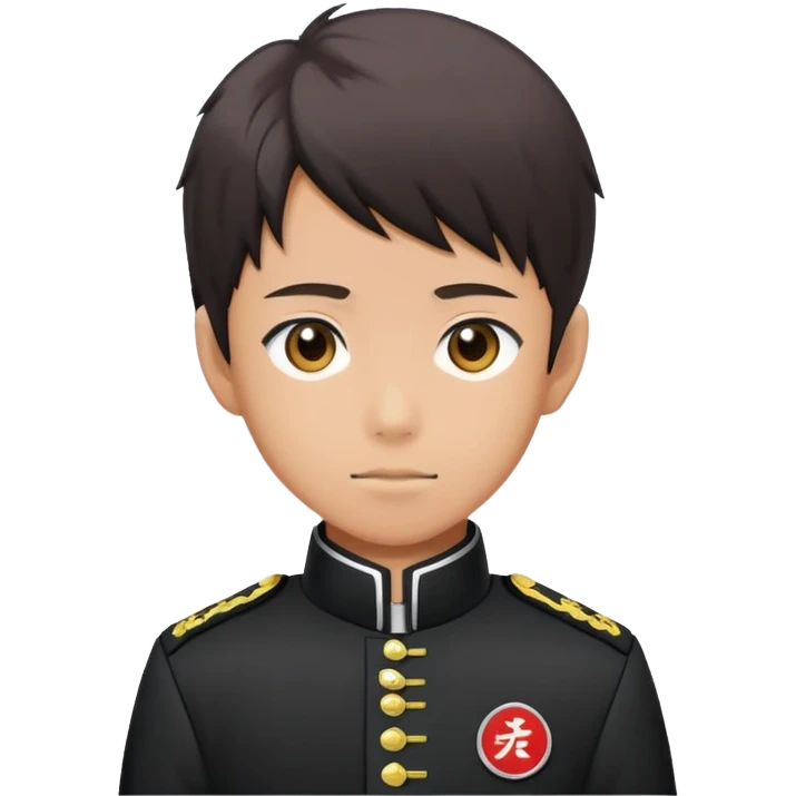 Japanese high school boy in gakuran uniform with black standing collar emoji