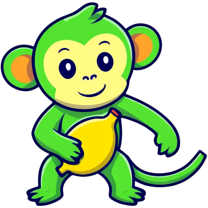 banana with the head of a green monkey emoji