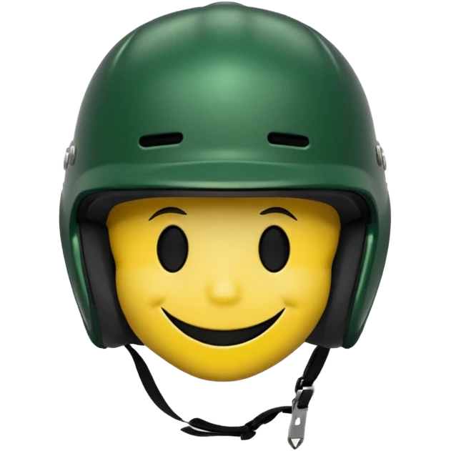 dark green skater helmet with smiley stickers emoji