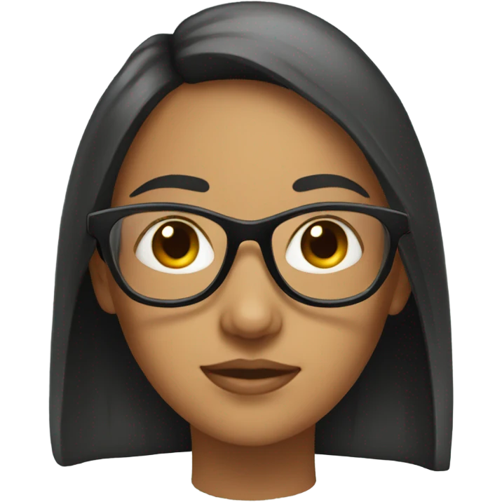 girl with glasses and reflection emoji