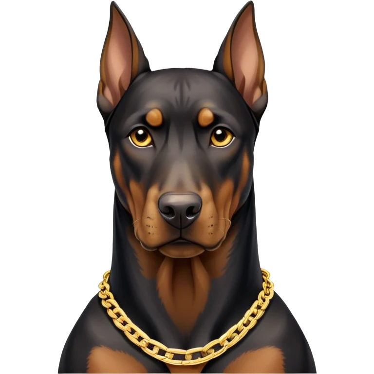 Ein doberman mit goldkette emoji
