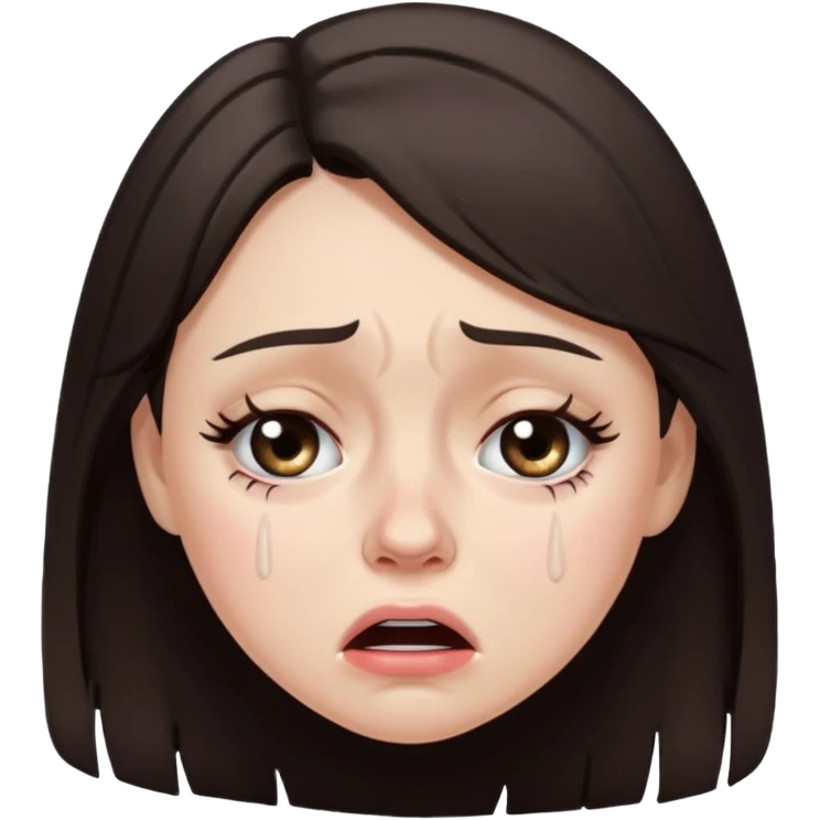crying brunette woman emoji