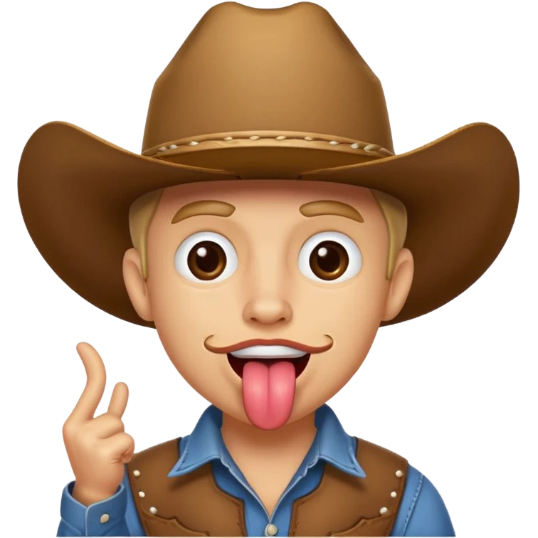 cowboy face sticking tongue out😛 emoji