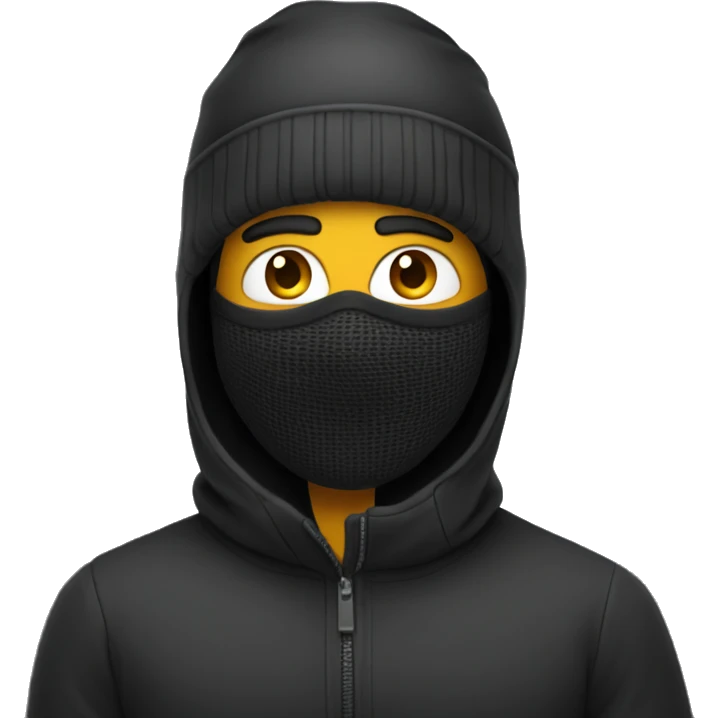 Guy in car with ski mask emoji
