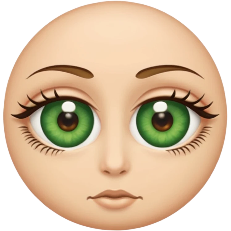 make two eyes and make them green emoji