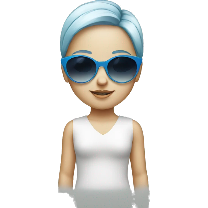 Little white girl with blue sunglasses emoji