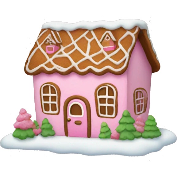 pink gingerbread house emoji