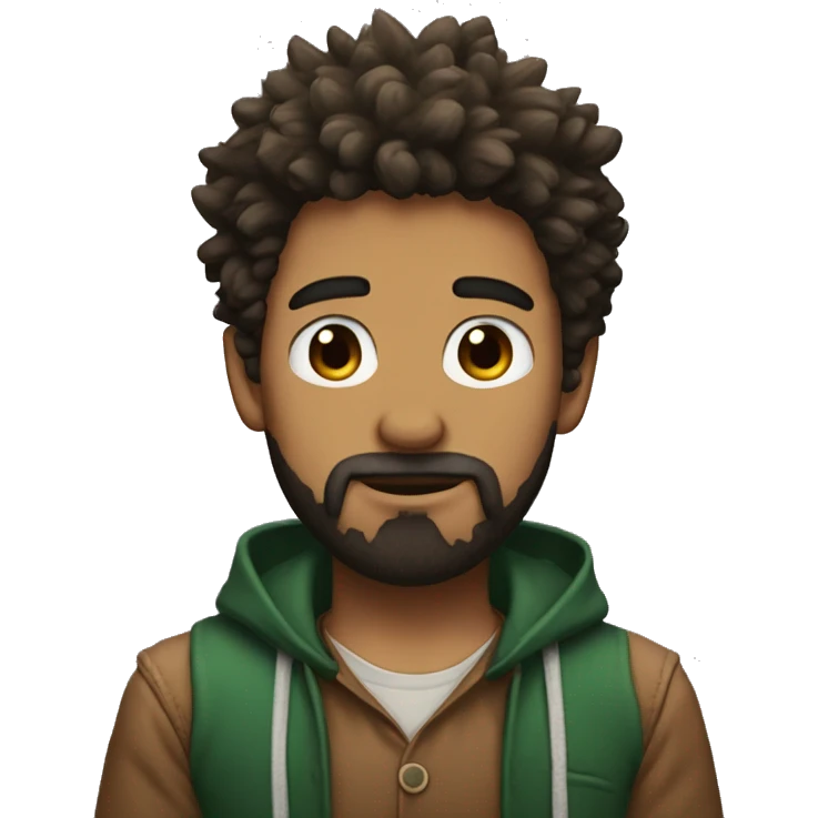Deku brown with beard emoji