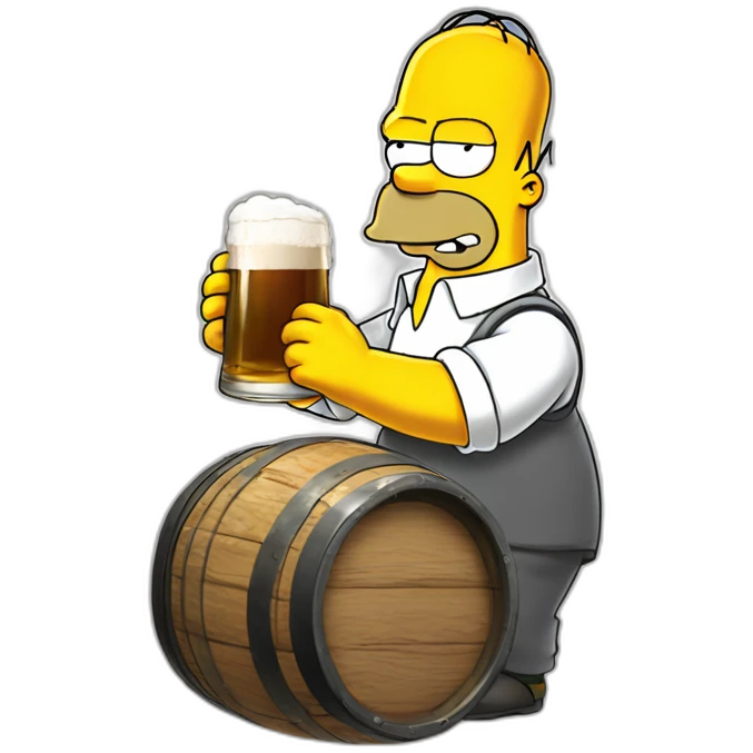 Homer Simpson qui boit une bière emoji
