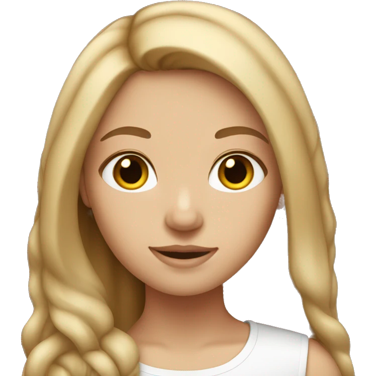 tan white girl with light brown hair  emoji