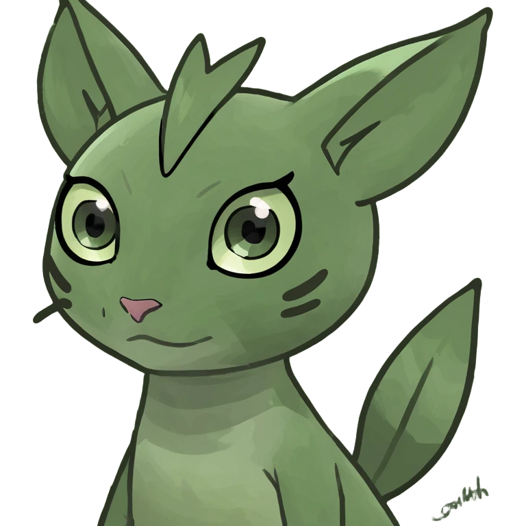 Soft Lavender-Lilac Pastel-Dew Glossy Gentle Small Meloetta-Purrloin hybrid creature (full body) emoji