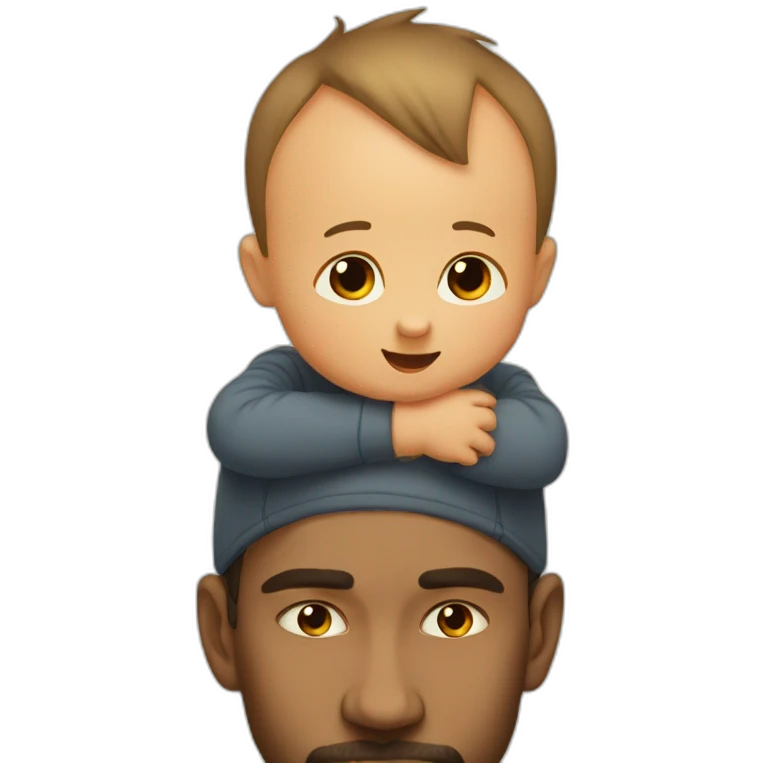 Baby-sits-on-top-father-head emoji