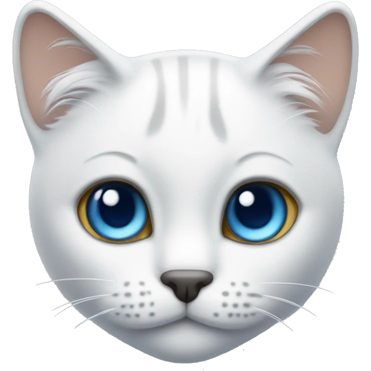 Gato blanco con ojos azules emoji