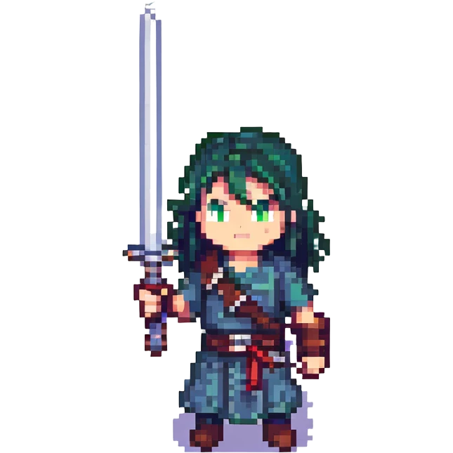 Muichiro Tokito from Demon Slayer, pixel art style, standing with sword, misty effect emoji