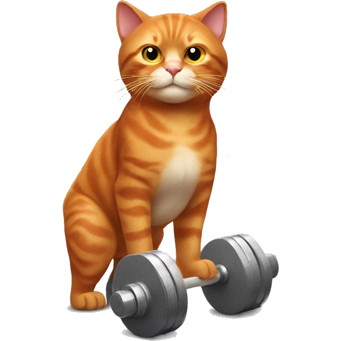 the red cat is to lift dumbbells emoji