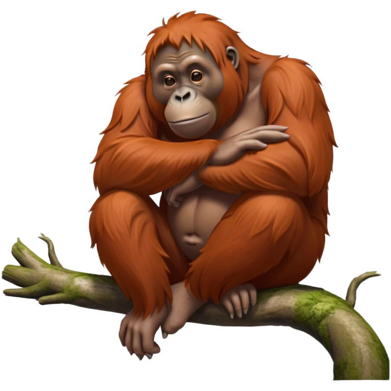 cinematic-orangutan-realistic-full-body-sitting-emoji,-massive-frame-relaxed-with-arms-folded-thoughtfully,-thick-orange-fur-flowing-in-the-breeze,-head-tilted-dramatically,-deep-dark-eyes-filled-with-ancient-wisdom,-simplified-yet-realistic-focused-features,-highly-detailed,-glowing-with-an-almost-sarcastic-glow emoji