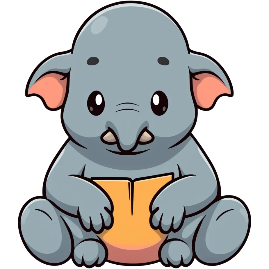 WOSH (Homunculus Loxodontus), a gray blob-like creature with wrinkled skin, no neck, tiny hands resting on lap, patiently waiting emoji
