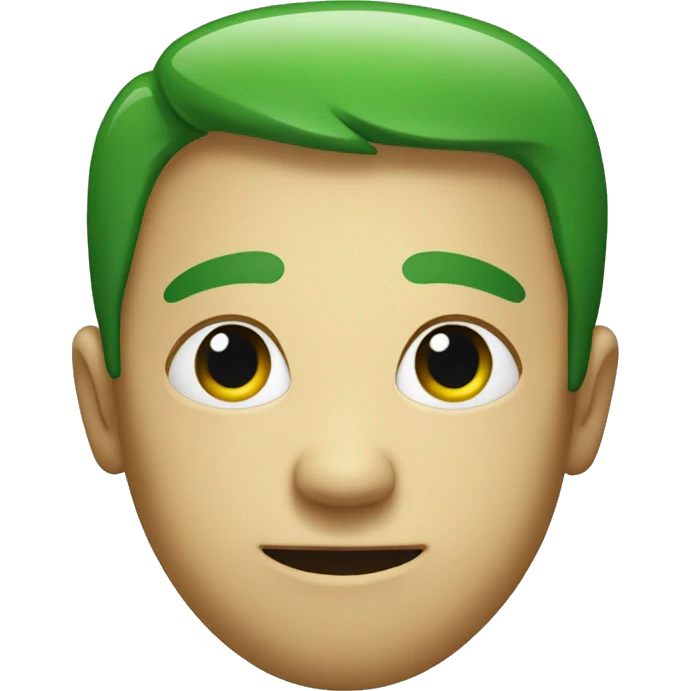 Green Face with a moderate closed smile  emoji