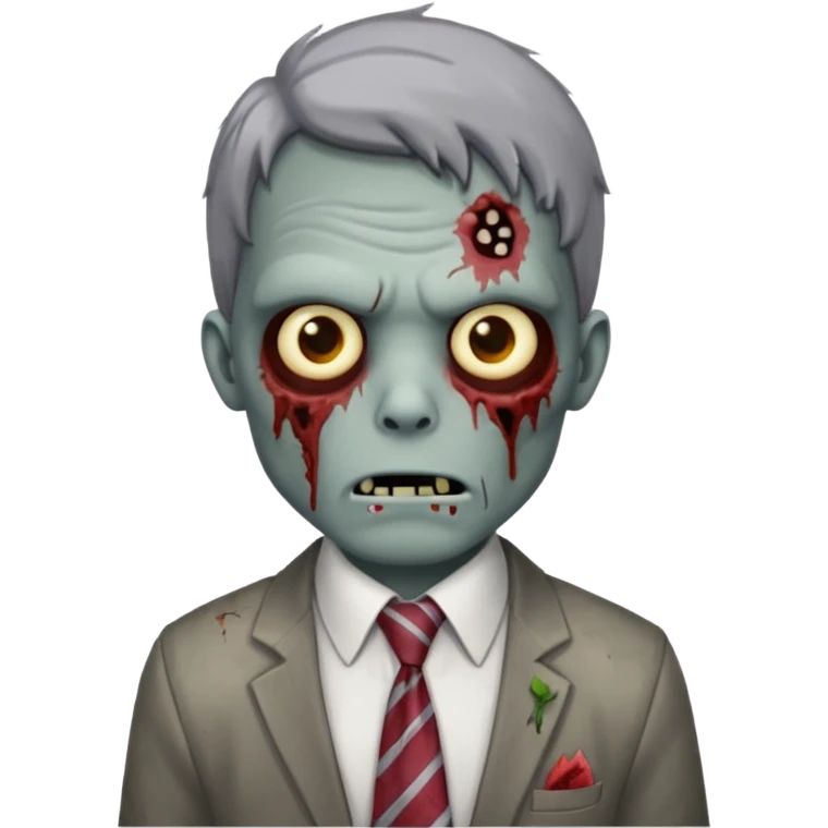zombie with tie emoji