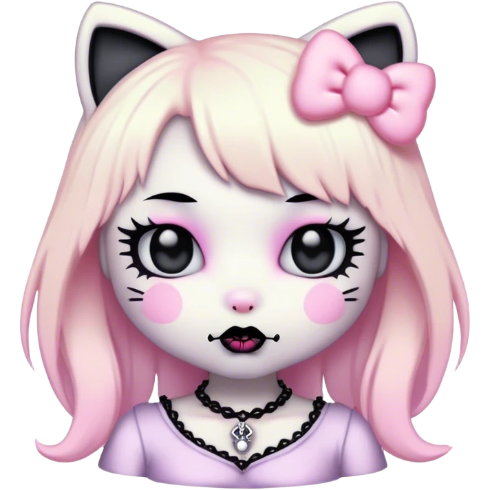  pastel goth hello kitty emoji
